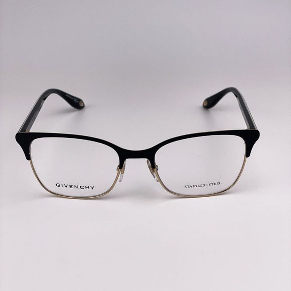 Givenchy Eyeglasses GV0076 2M2 Black Gold Rectangle Metal Women - Picture 3 of 10